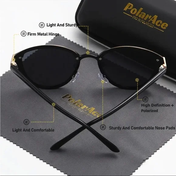🆕 PolarAce, Premium Elegant Sexy Cat Eye Frame Polarized Sunglasses 2 Colors‼️ - Picture 5 of 10
